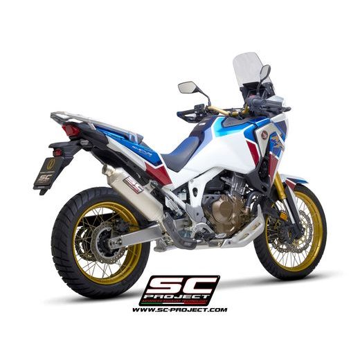 VÝFUKOVÝ SYSTÉM SC PROJECT PRO HONDA - CRF1100L AFRICA TWIN (2020-2022) - ADVENTURE - RALLY RAID MUFFLER, TITANIUM, WITH TITANIUM END CAP