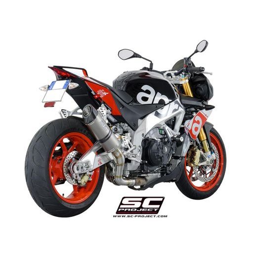 VÝFUKOVÝ SYSTÉM SC PROJECT PRO APRILIA - TUONO V4 (2015 - 2016) - FACTORY - RR - OVAL MUFFLER, TITANIUM, WITH CARBON FIBER END CAP