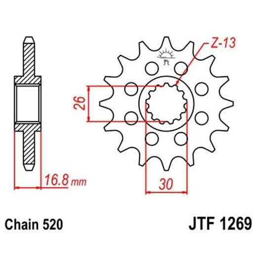 ŘETĚZOVÉ KOLEČKO JT JTF 1269-14 14 ZUBŮ, 520