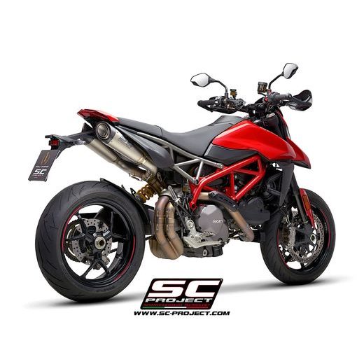 VÝFUKOVÝ SYSTÉM SC PROJECT PRO DUCATI - HYPERMOTARD 950 - RVE - SP (2021 - 2022) - EURO 5 - A PAIR OF S1 MUFFLERS, TITANIUM, WITH CARBON FIBER END CAP