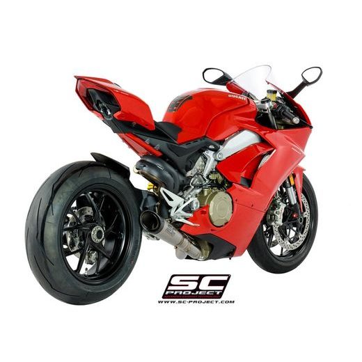 VÝFUKOVÝ SYSTÉM SC PROJECT PRO DUCATI - PANIGALE V4 - V4 S (2019 - 2020) - S1 MUFFLER, TITANIUM, WITH CARBON FIBER END CAP, WITH DE-CAT LINK