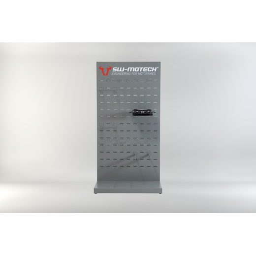 SW MOTECH SALES DISPLAY - ROOM WITH EQUIPMENT THEME: TOPCASES AND ACCESSORIES.