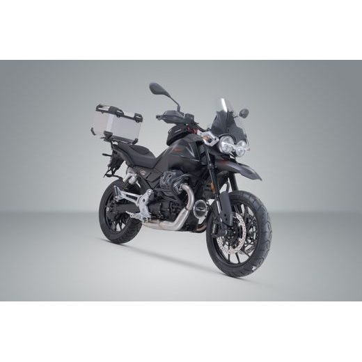 SW MOTECH TRAX ADV TOP CASE SYSTEM SILVER. MOTO GUZZI V85 STRADA (24-).