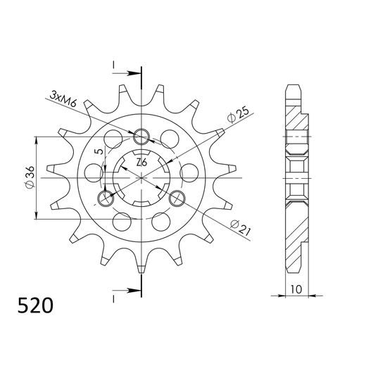 ŘETĚZOVÉ KOLEČKO SUPERSPROX CST-438:17 17 ZUBŮ, 520