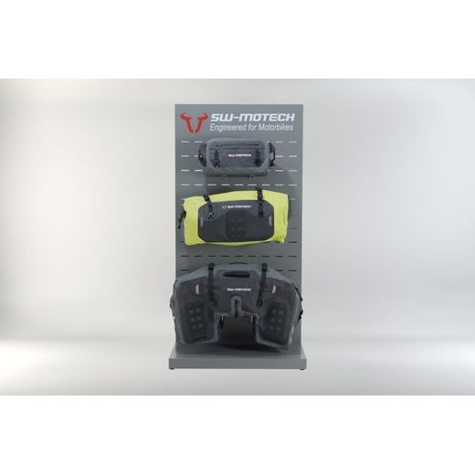 SW MOTECH SALES DISPLAY ROOM WITH MOUNTING THEME: WATERPROOF AND ACCESSORIES. PART 1.