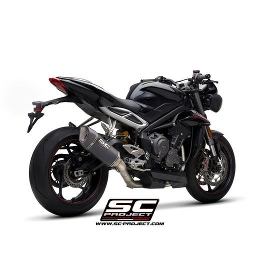 VÝFUKOVÝ SYSTÉM SC PROJECT PRO TRIUMPH - STREET TRIPLE 765 (2017 - 2019) - S - R - RS - FULL EXHAUST SYSTEM 3-1, TITANIUM, WITH TITANIUM SC1-R MUFFLER, HIGH POSITION