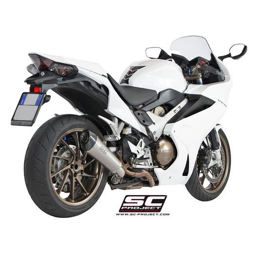 VÝFUKOVÝ SYSTÉM SC PROJECT PRO HONDA - VFR800F (2014 - 2016) - CONIC MUFFLER, TITANIUM, WITH CARBON FIBER END CAP