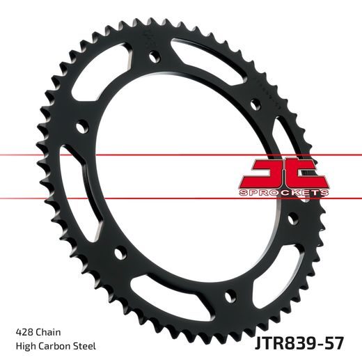 ŘETĚZOVÁ SADA EK - STŘÍBRNÝ ŘETĚZ 428 SRO, O-KROUŽEK, KOLEČKO JT POGUMOVANÉ, ROZETA JT PRO YAMAHA DT 125 RE 2004-2006