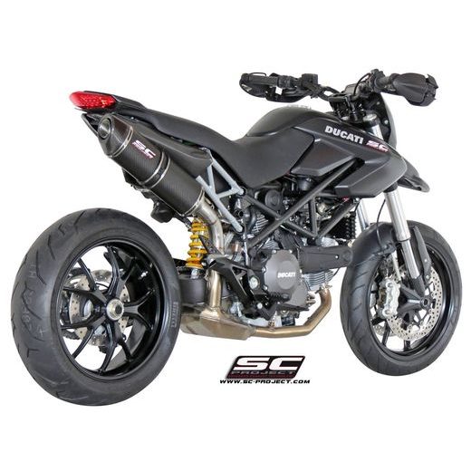 VÝFUKOVÝ SYSTÉM SC PROJECT PRO DUCATI - HYPERMOTARD 796 - OVAL MUFFLER, WITH PAIR OF SIDE PANELS AND CARBON FIBER END CAP