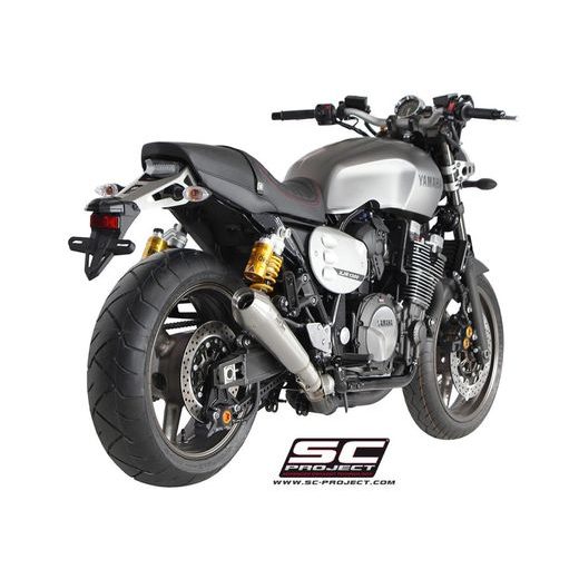 VÝFUKOVÝ SYSTÉM SC PROJECT PRO YAMAHA - XJR 1300 (2015 - 2016) - RACER - CONICO MUFFLER, BRUSHED STAINLESS STEEL, MATT BLACK PAINTED