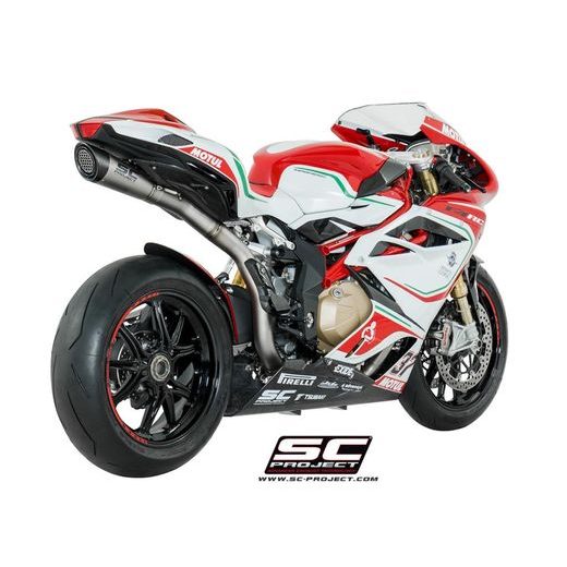 VÝFUKOVÝ SYSTÉM SC PROJECT PRO MV AGUSTA - F4 (2010 - 2018) - S1 MUFFLER, TITANIUM, WITH CARBON FIBER END CAP