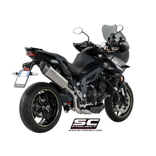 VÝFUKOVÝ SYSTÉM SC PROJECT PRO TRIUMPH - TIGER SPORT 1050 (2016 - 2020) - SC1-R MUFFLER, HIGH POSITION, CARBON FIBER, WITH CARBON FIBER END CAP