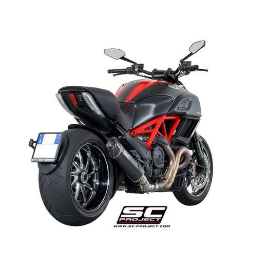 VÝFUKOVÝ SYSTÉM SC PROJECT PRO DUCATI - DIAVEL (2011 - 2017) - OVAL MUFFLER, CARBON FIBER, WITH CARBON FIBER END CAP