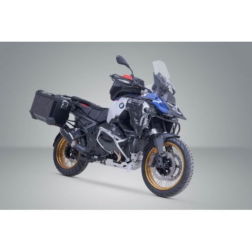 SW MOTECH TRAX ADV ALUMINIUM CASE SYSTEM AKRAPOVIC BLACK. 45/45 L. BMW R 1300 GS ADV. (24-