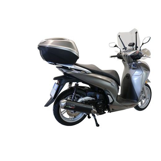 KONCOVKA VÝFUKU SLIP-ON GPR EVO4 ROAD HON.11.EVO4 MATNÁ ČERNÁ ZAHRNUJE SPOJOVACÍ SVOD, ODNÍMATELNÝ DB KILLER A KATALYZÁTOR PRO HONDA SH 350 I 2021-2023