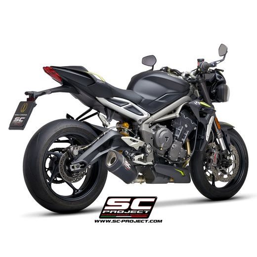 VÝFUKOVÝ SYSTÉM SC PROJECT PRO TRIUMPH - STREET TRIPLE 765 S - R - RS (2020-2022) - SC1-R MUFFLER, CARBON FIBER, WITH CARBON FIBER END CAP