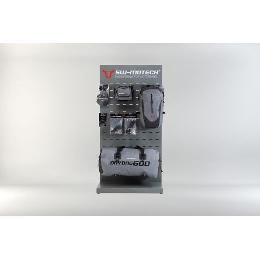 SW MOTECH SALES DISPLAY - ROOM WITH EQUIPMENT THEMA: WATERPROOF AND ACCESSORIES.