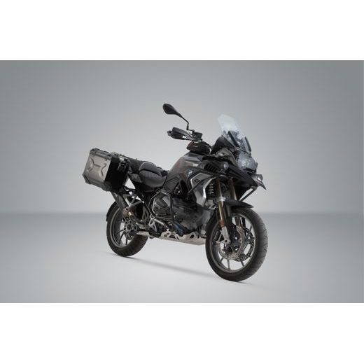 SW MOTECH TRAX ADV ALUMINUM CASE SYSTEM AKRAPOVIC BLACK. 45/37 L. BMW R 1250 GS/ADV/RALLYE