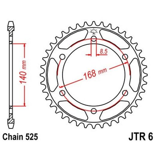 ŘETĚZOVÁ ROZETA JT JTR 6-41 41 ZUBŮ, 525