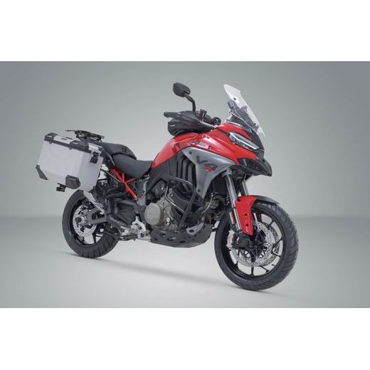 SW MOTECH TRAX ADV ALUMINUM CASE SYSTEM SILVER. 45/45 L. DUCATI MULTISTRADA V4 (20-).