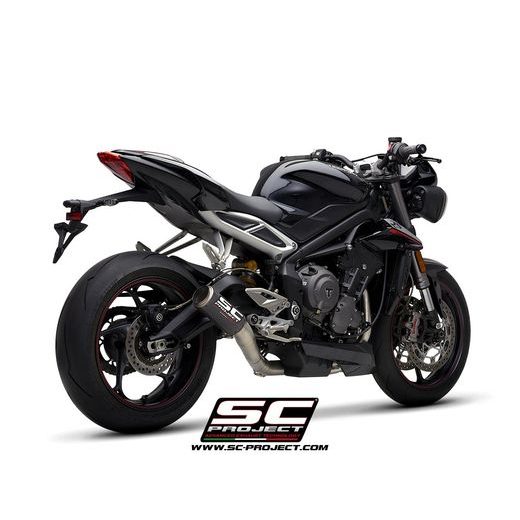 VÝFUKOVÝ SYSTÉM SC PROJECT PRO TRIUMPH - STREET TRIPLE 765 (2017 - 2019) - S - R - RS - FULL EXHAUST SYSTEM 3-1, TITANIUM, WITH CARBON CR-T MUFFLER