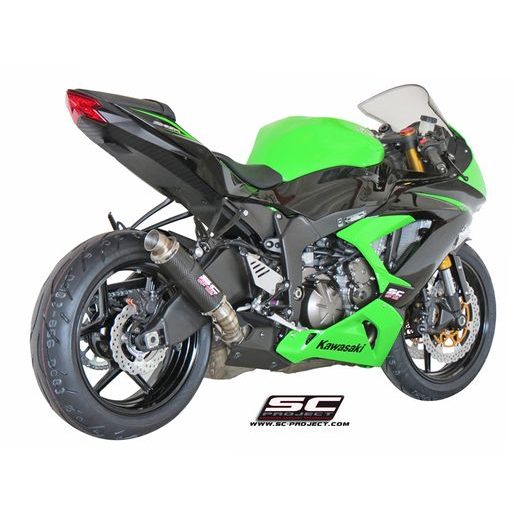 VÝFUKOVÝ SYSTÉM SC PROJECT PRO KAWASAKI - NINJA ZX-6R 636 (2013 - 2017) - GP-M2 MUFFLER, CARBON FIBER, WITH CNC MACHINED EXIT PIPE