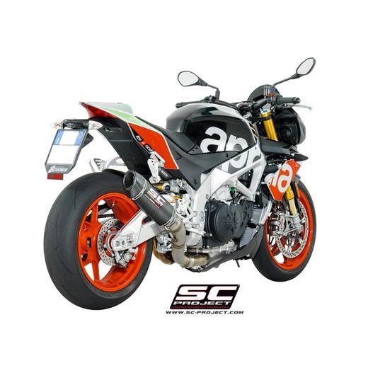 VÝFUKOVÝ SYSTÉM SC PROJECT PRO APRILIA - TUONO V4 1100 (2017 - 2020) - FACTORY - RR - OVAL RACING MUFFLER, TITANIUM, WITH CARBON FIBER END CAP