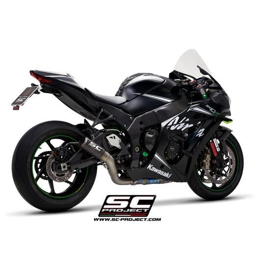 VÝFUKOVÝ SYSTÉM SC PROJECT PRO KAWASAKI - NINJA ZX-10R - RR (2016 - 2020) - CR-T MUFFLER, CARBON FIBER, WITH TITANIUM END CAP, WITH DE-CAT LINK PIPE