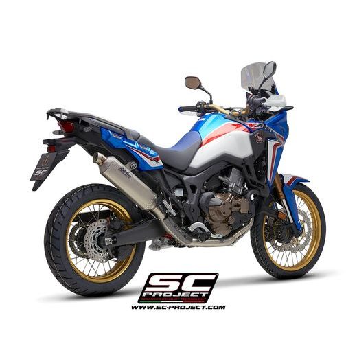 VÝFUKOVÝ SYSTÉM SC PROJECT PRO HONDA - CRF1000L AFRICA TWIN (2016 - 2019) - ADVENTURE - FULL EXHAUST SYSTEM 2-1, WITH RALLY RAID MUFFLER, TITANIUM