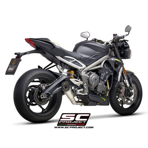 VÝFUKOVÝ SYSTÉM SC PROJECT PRO TRIUMPH - STREET TRIPLE 765 S - R - RS (2020-2022) - S1 MUFFLER, TITANIUM, WITH CARBON FIBER END CAP