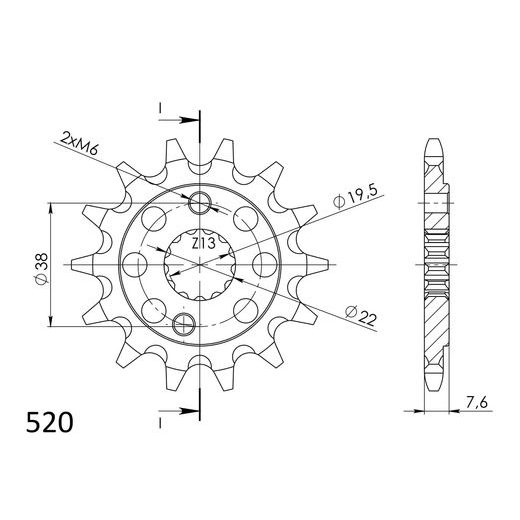 ŘETĚZOVÉ KOLEČKO SUPERSPROX CST-1401:14 14 ZUBŮ, 520