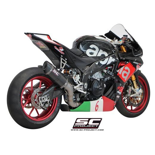 VÝFUKOVÝ SYSTÉM SC PROJECT PRO APRILIA - RSV4 (2015 - 2016) - RF - RR - OVAL RACING MUFFLER, CARBON FIBER, WITH CARBON FIBER END CAP