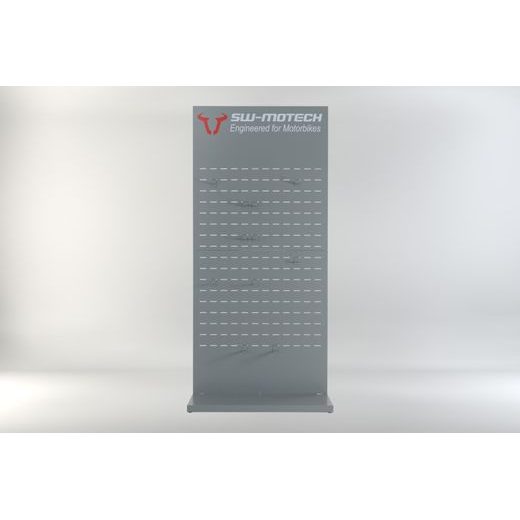 SW MOTECH SALES DISPLAY WALL WITH MOUNTING THEME: WATERPROOF AND ACCESSORIES. PART 1.