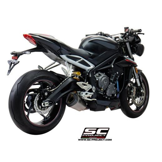 VÝFUKOVÉ SVODY BEZ KONCOVKY SC PROJECT PRO TRIUMPH - STREET TRIPLE 765 (2017 - 2019) - S - R - RS - FULL EXHAUST SYSTEM 3-1, TITANIUM, COMPATIBLE WITH SC1-R MUFFLER (MUFFLER NOT INCLUDED)