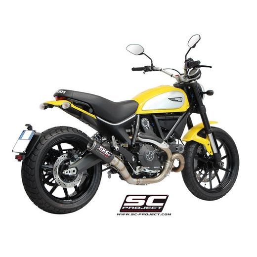 VÝFUKOVÝ SYSTÉM SC PROJECT PRO DUCATI - SCRAMBLER 800 (2015 - 2016) - CR-T MUFFLER, CARBON FIBER, WITH TITANIUM END CAP