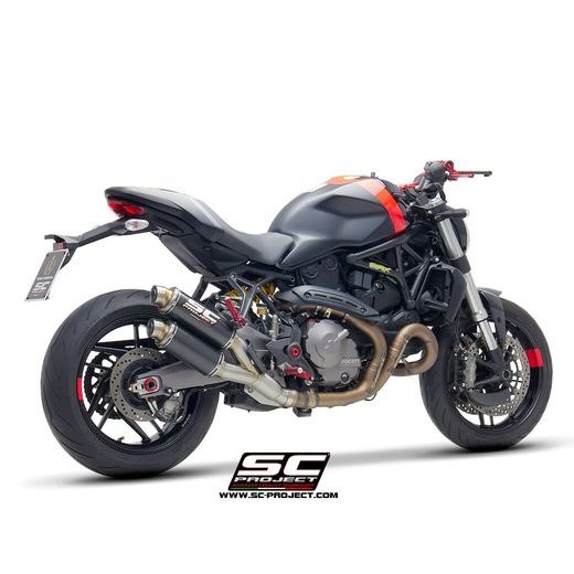 VÝFUKOVÝ SYSTÉM SC PROJECT PRO DUCATI - MONSTER 821 (2018 - 2020) - TWIN GP DUAL MUFFLER, CARBON FIBER