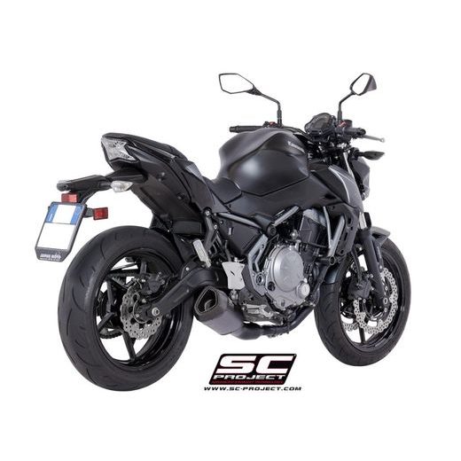 VÝFUKOVÝ SYSTÉM SC PROJECT PRO KAWASAKI - Z 650 (2017 - 2019) - FULL EXHAUST SYSTEM 2-1, WITH SC1-R GT MUFFLER, MATT BLACK PAINTED TITANIUM