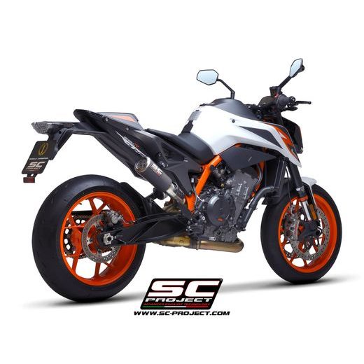 VÝFUKOVÝ SYSTÉM SC PROJECT PRO KTM - 890 DUKE (2020-2022) - EURO 5 - CR-T M2 MUFFLER, CARBON FIBRE, WITH TITANIUM END CAP