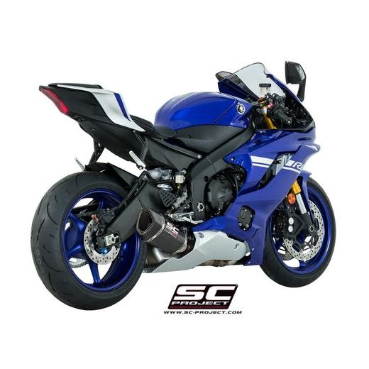 VÝFUKOVÝ SYSTÉM SC PROJECT PRO YAMAHA - YZF R6 (2017 - 2020) - SC1-R MUFFLER, TITANIUM, WITH CARBON FIBER END CAP