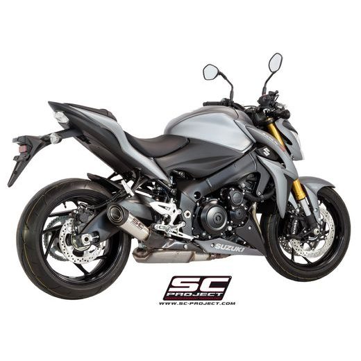 VÝFUKOVÝ SYSTÉM SC PROJECT PRO SUZUKI - GSX-S 1000 (2017- 2020) - F - S1 MUFFLER, STAINLESS STEEL, MATT BLACK PAINTED, WITH CARBON FIBER END CAP