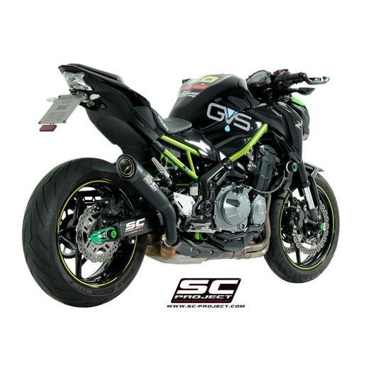 VÝFUKOVÝ SYSTÉM SC PROJECT PRO KAWASAKI - Z 900 A2 (2017 - 2020) - EURO 4 - S1 MUFFLER, TITANIUM, MATT BLACK PAINTED, WITH CARBON FIBER END CAP