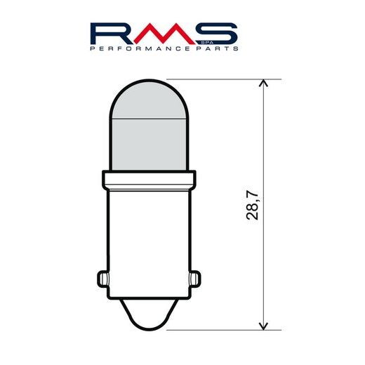 ŽÁROVKA RMS 246510555 LED 12V, BA9S BÍLÁ (2KS)