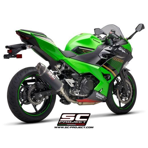 VÝFUKOVÝ SYSTÉM SC PROJECT PRO KAWASAKI - NINJA 400 (2018 - 2020) - OVAL MUFFLER, CARBON FIBER, WITH CARBON FIBER END CAP