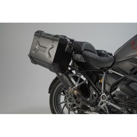SW MOTECH TRAX ADV ALUMINUM CASE SYSTEM AKRAPOVIC BLACK. 45/37 L. BMW R 1250 GS/ADV/RALLYE