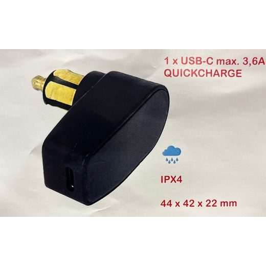 SW MOTECH USB 19 NABÍJEČKA USB-C, MAX. 3,6A