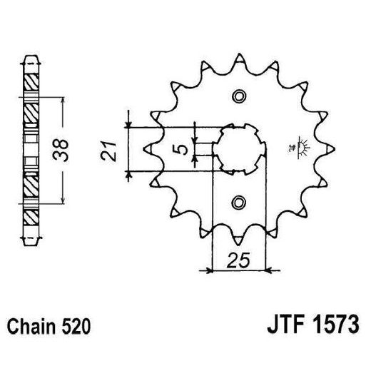 ŘETĚZOVÉ KOLEČKO JT JTF 1573-13 13 ZUBŮ, 520