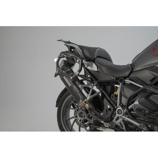 SW MOTECH TRAX ADV ALUMINUM CASE SYSTEM AKRAPOVIC SILVER. 45/37 L. BMW R 1250 GS/ADV/RALLY