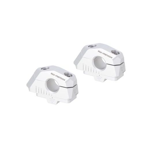 SW MOTECH VARIO ZVÝŠENÍ ŘÍDÍTEK O PRŮMĚRU 22MM, H 25, STŘÍBRN MOŽNÉ POSUNUTÍ DOZADU 5/10/15/20/25/30