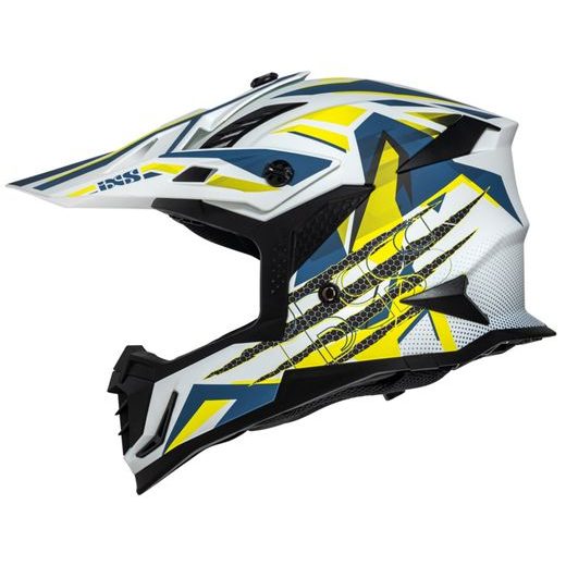 MOTOKROSOVÁ PŘILBA IXS IXS363 2.0 X12045 WHITE MATT-BLUE-YELLOW FLUO L