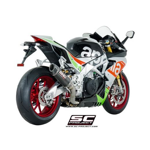 VÝFUKOVÝ SYSTÉM SC PROJECT PRO APRILIA - RSV4 (2017) - RF - RR - OVAL RACING MUFFLER, CARBON FIBER, WITH CARBON FIBER END CAP